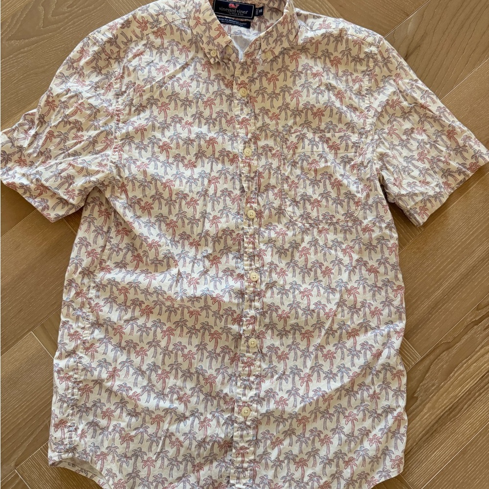 Vineyard Vines Men's Palm Tree Print Shirt